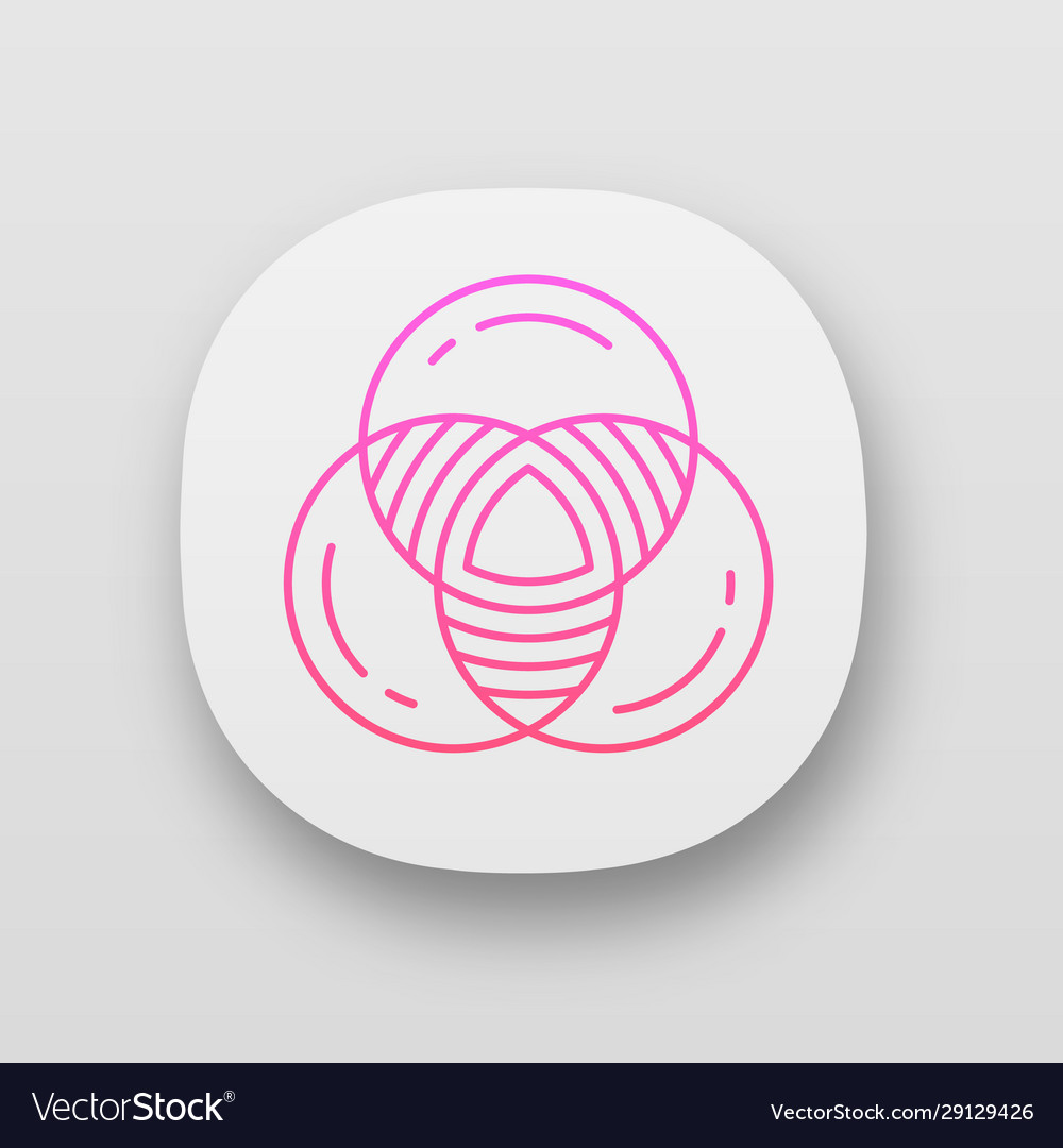Venn diagram app icon primary three vector image Venn diagram app icon primary three