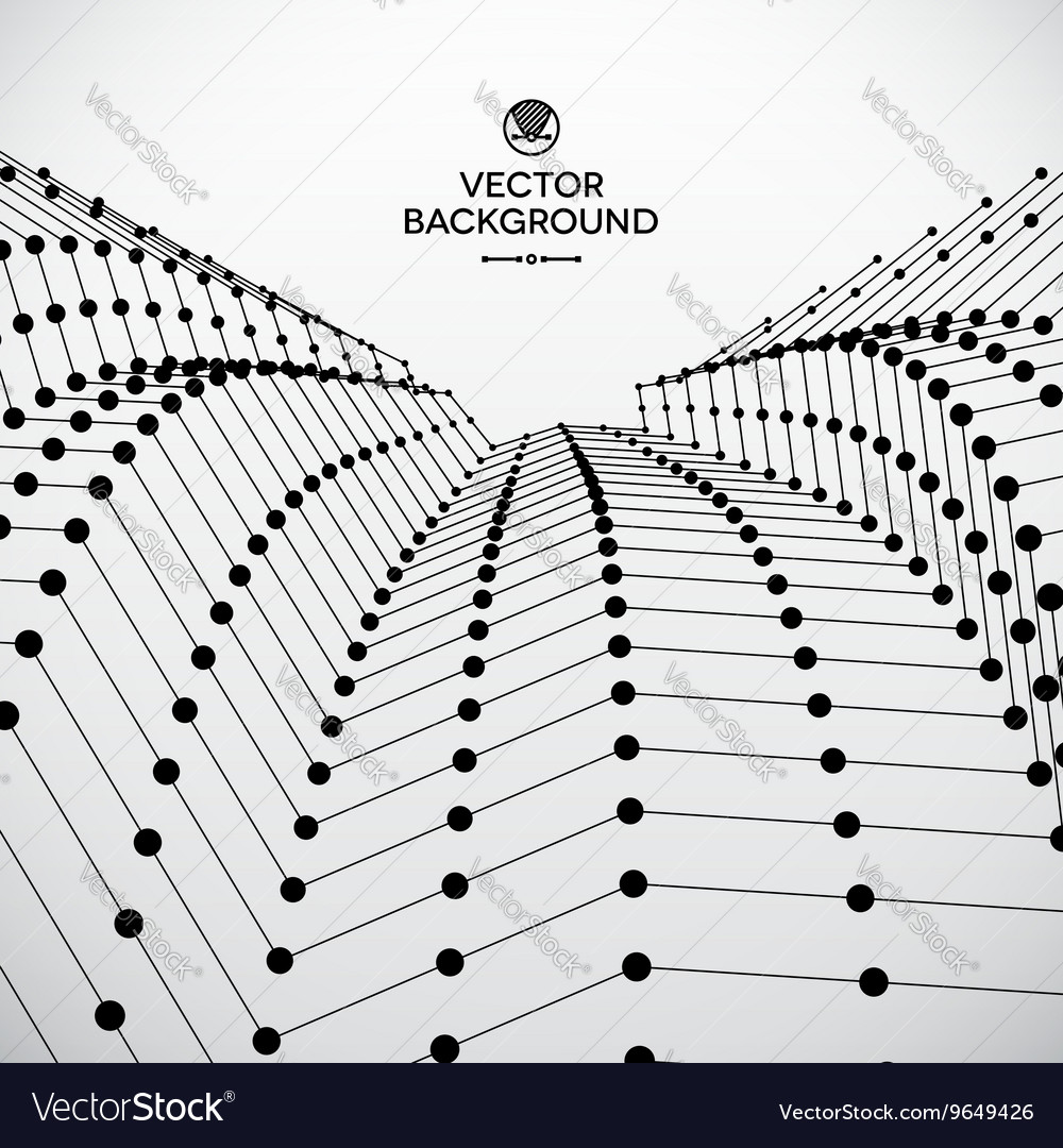 Wavy grid made of connected dots