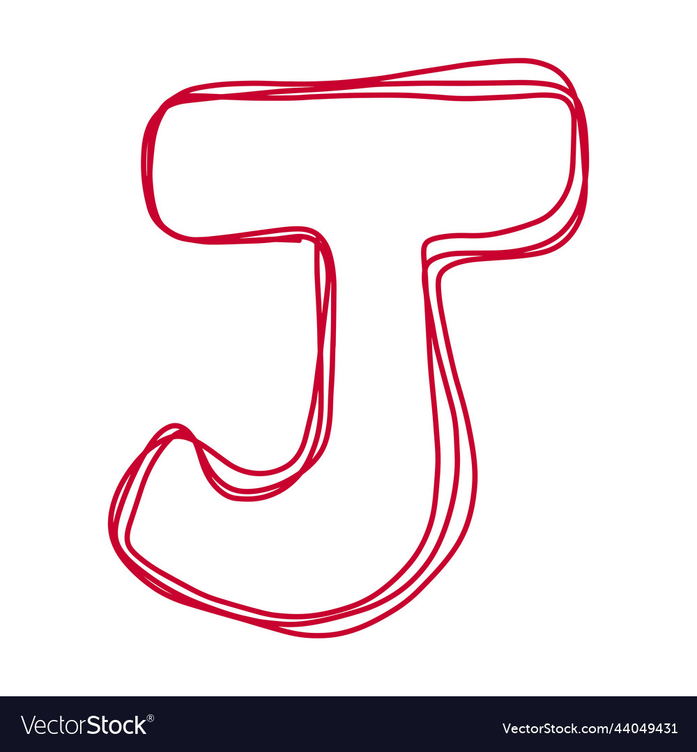 Alphabet j letter hand drawn outline stroke