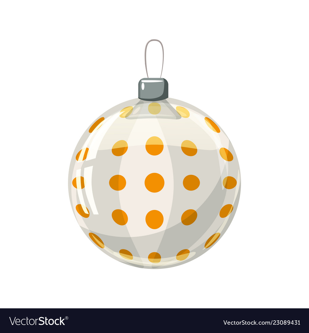 Christmas ball yellow gold white colour