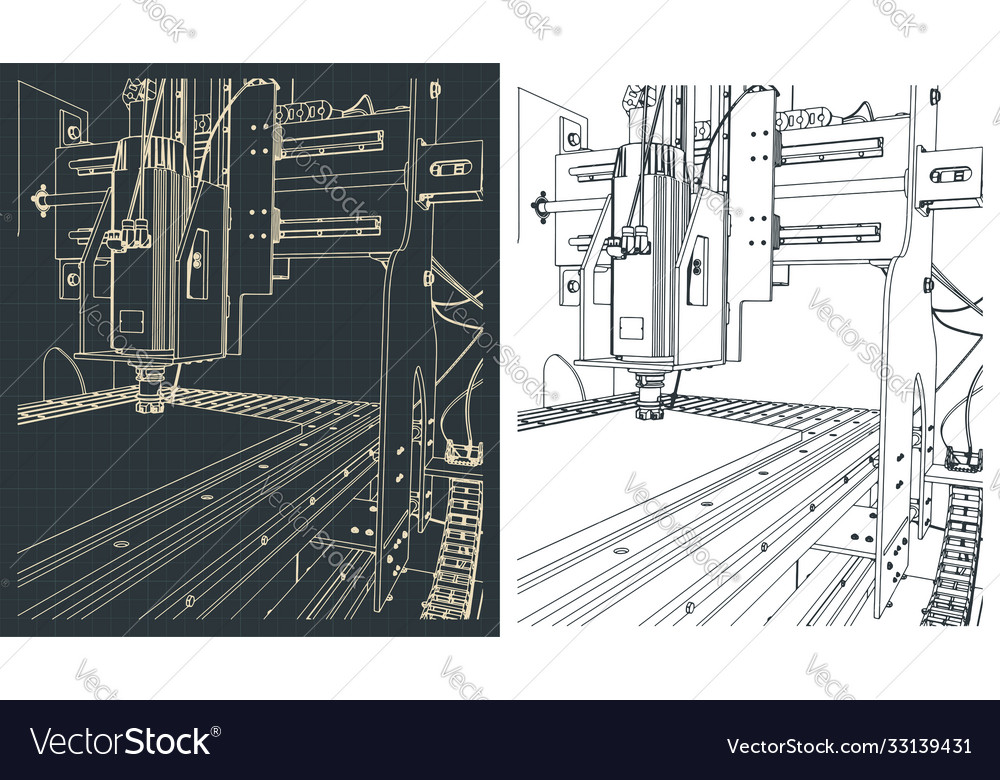 Cnc milling and lathes machine Royalty Free Vector Image