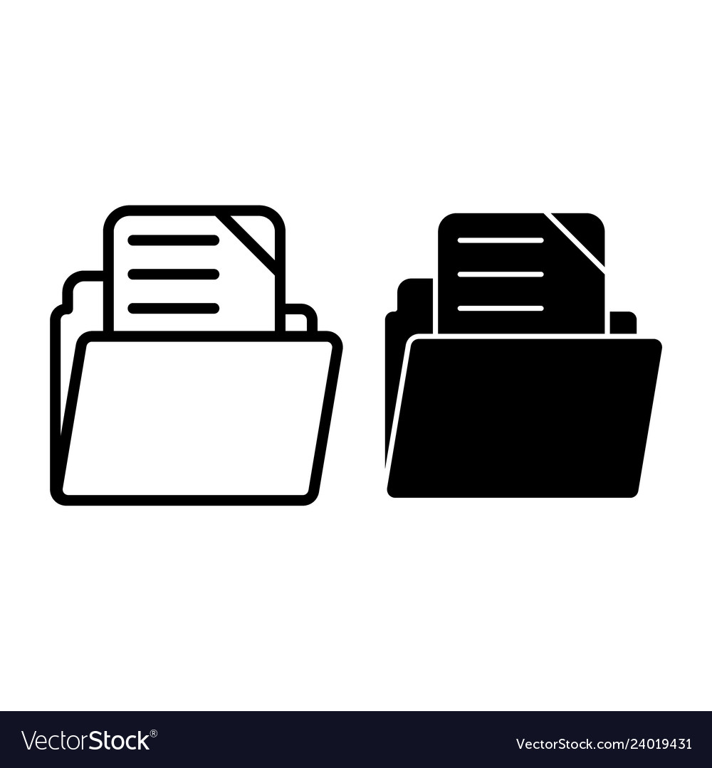 File folder line and glyph icon archive vector image File folder line and glyph icon archive
