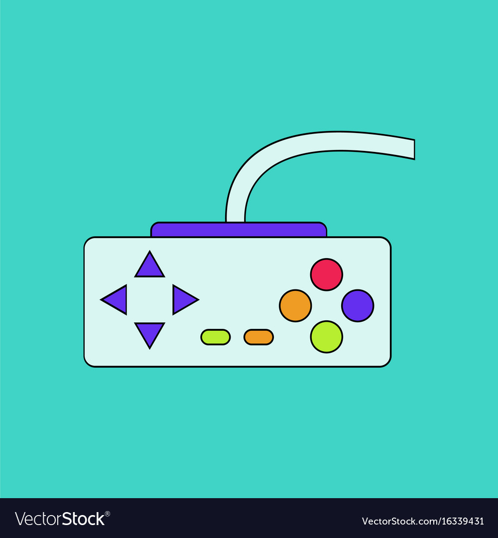 Flat icon design collection playing joystick
