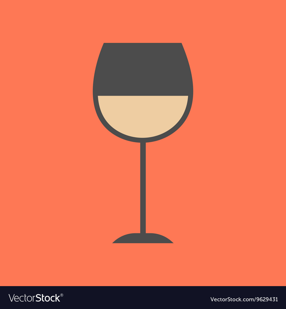 Flat icon on stylish background glass wine Vector Image