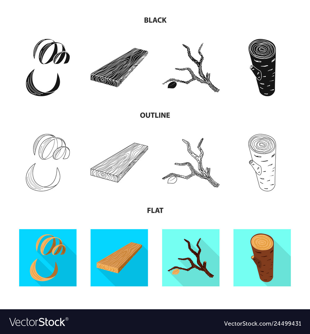 Isolated object of tree and raw logo collection vector image Isolated object of tree and raw logo collection