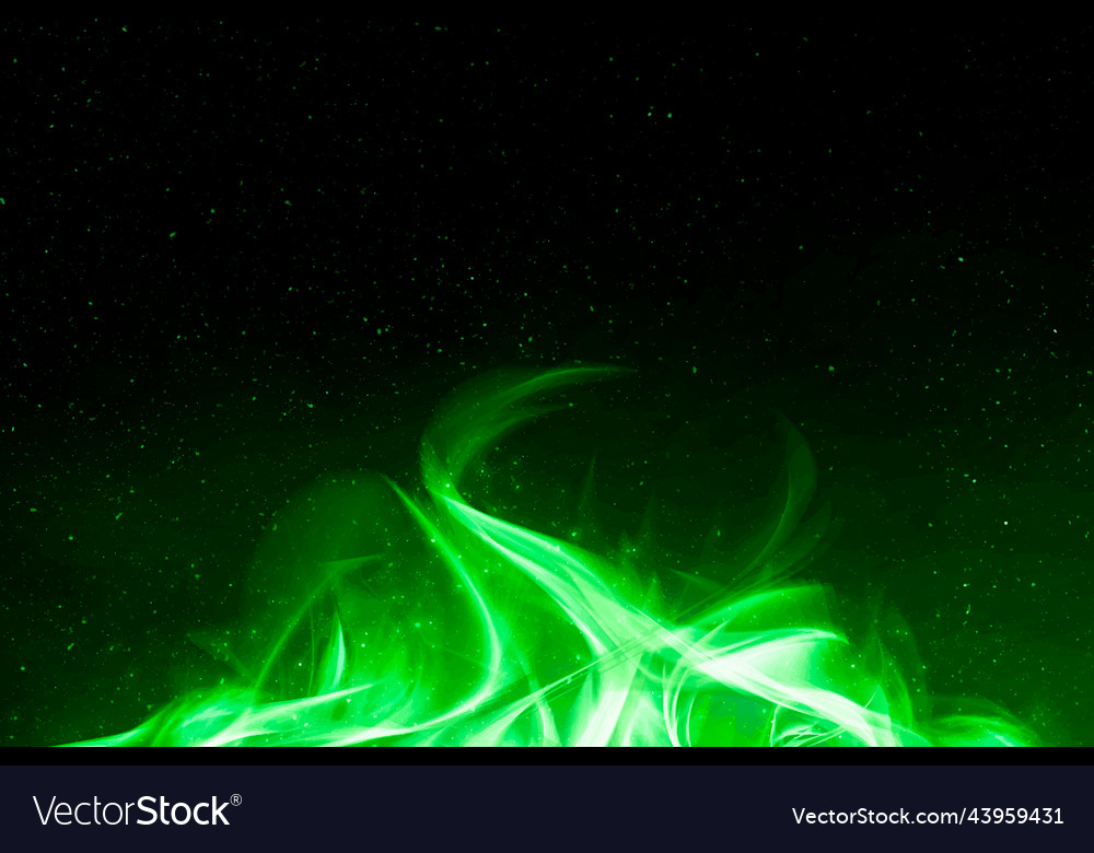 Retro green fire flame border