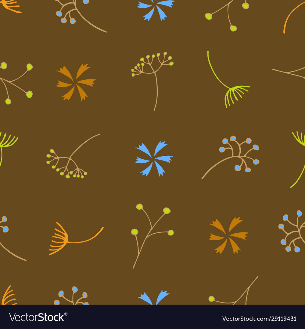 Seamless pattern with spring and summer twigs