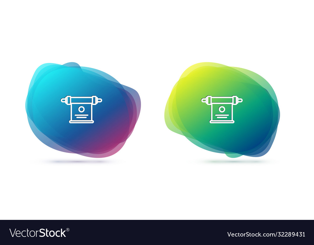 Set line magic scroll icon isolated on white vector image Set line magic scroll icon isolated on white