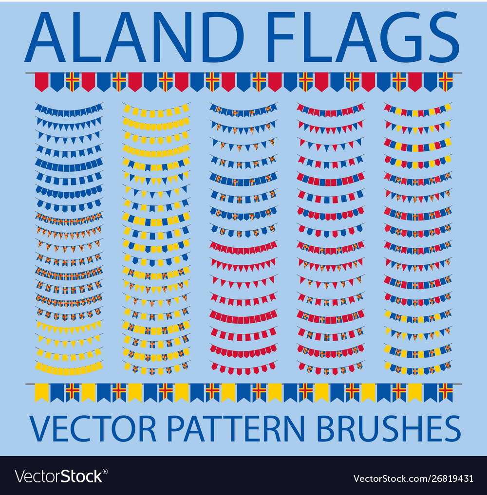 Set pattern brushes on blue background outer