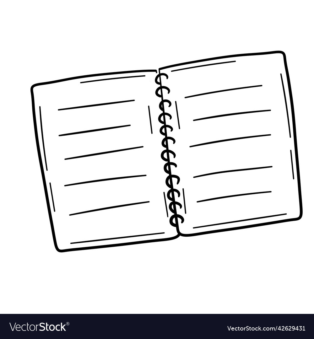 Sketch of notebook with blank sheet