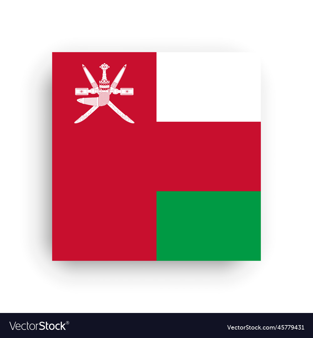 Square flag of oman Royalty Free Vector Image - VectorStock