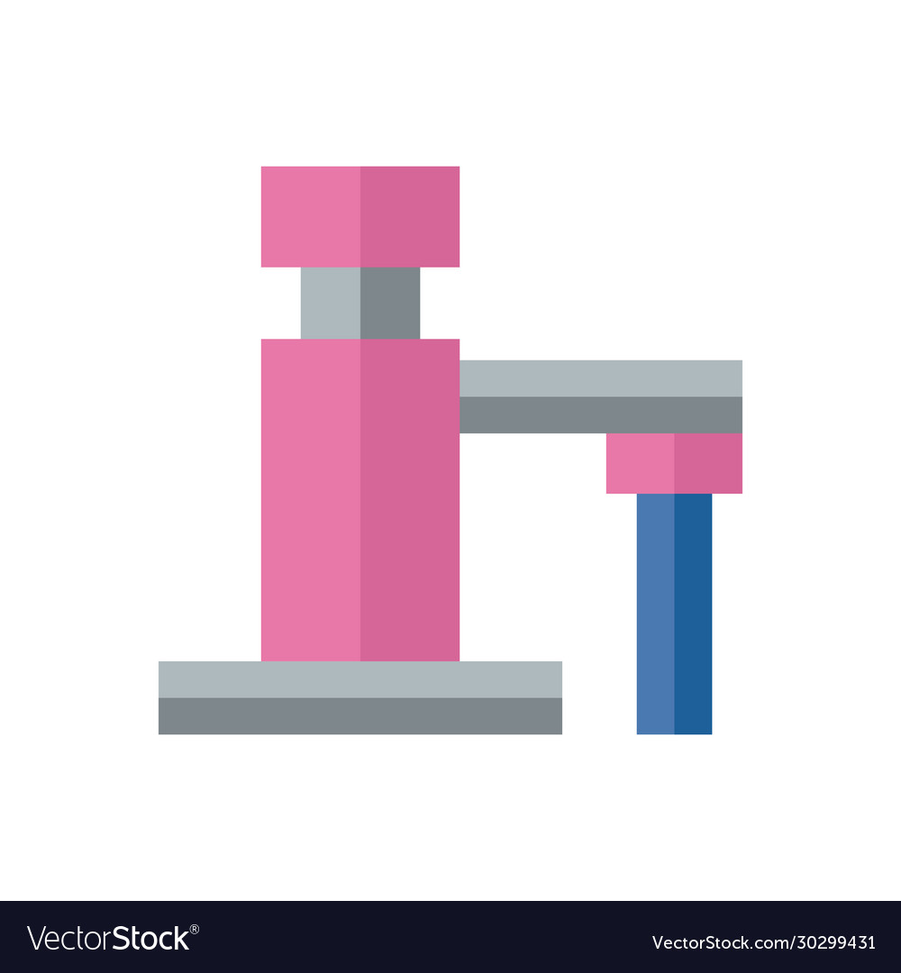 Toilet water tap flat style icon