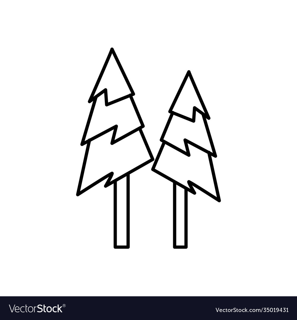 Tree line icon winter simple design editable