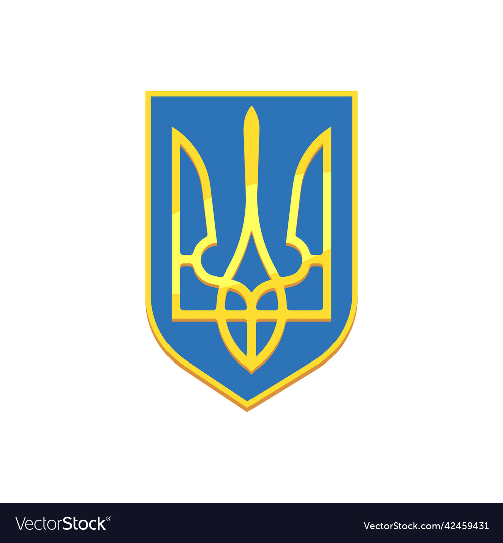 Tryzub or coat of arms ukraine banner Royalty Free Vector