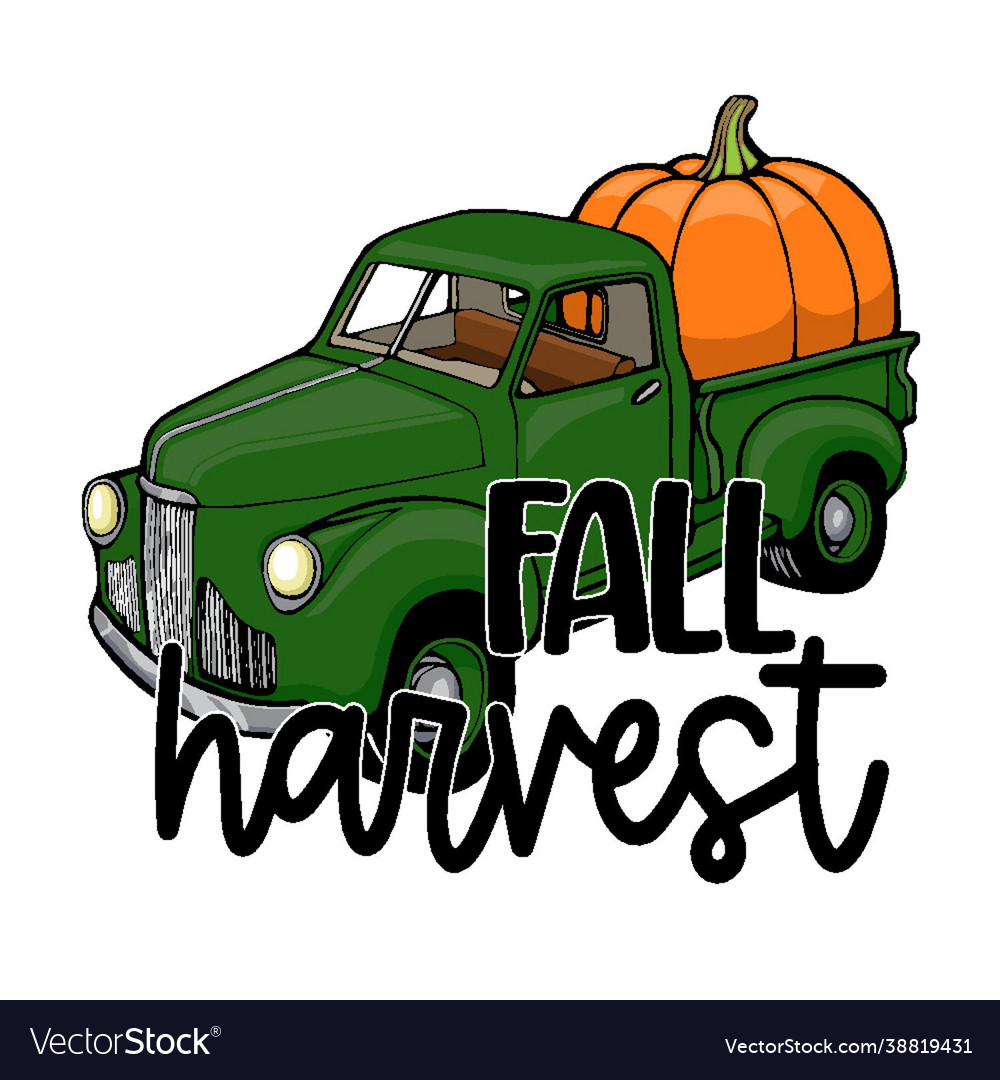 Vintage 1940s Pickup Truck - Fall Harvest