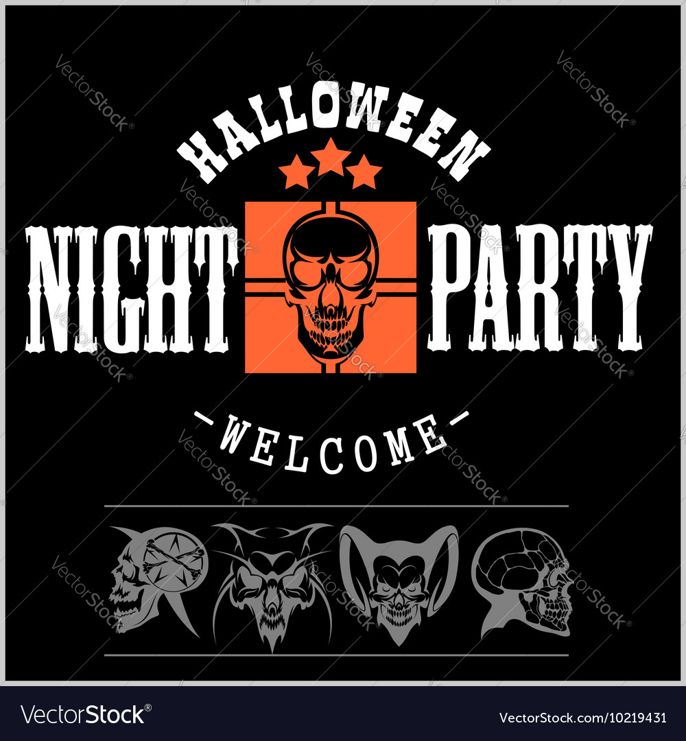 Vintage typography halloween badges logos