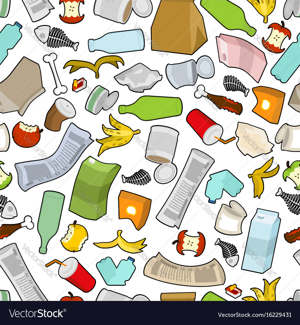 Waste & Trash Seamless Pattern