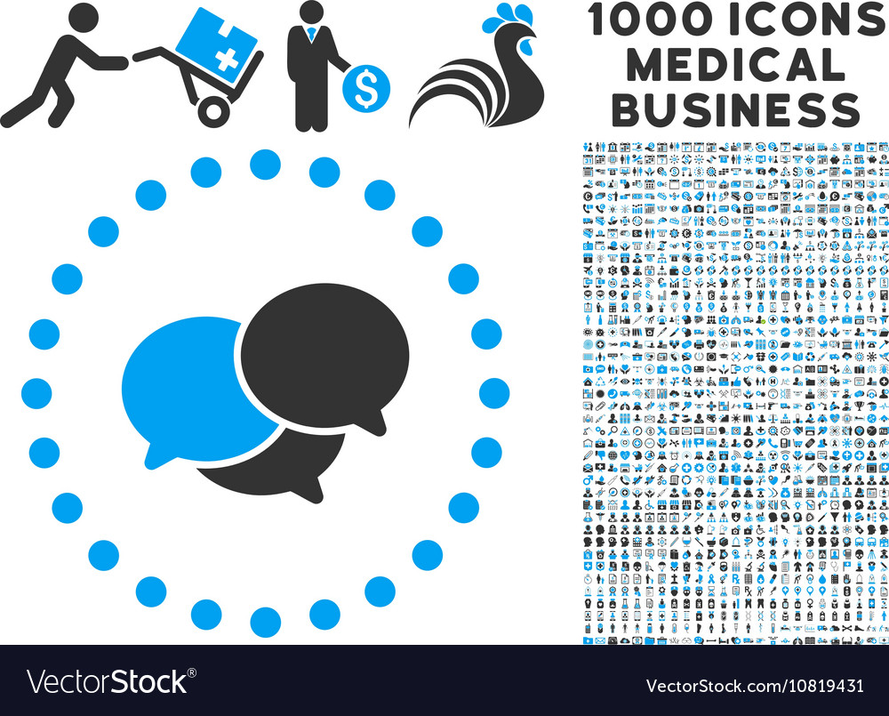 Webinar icon with 1000 medical business symbols