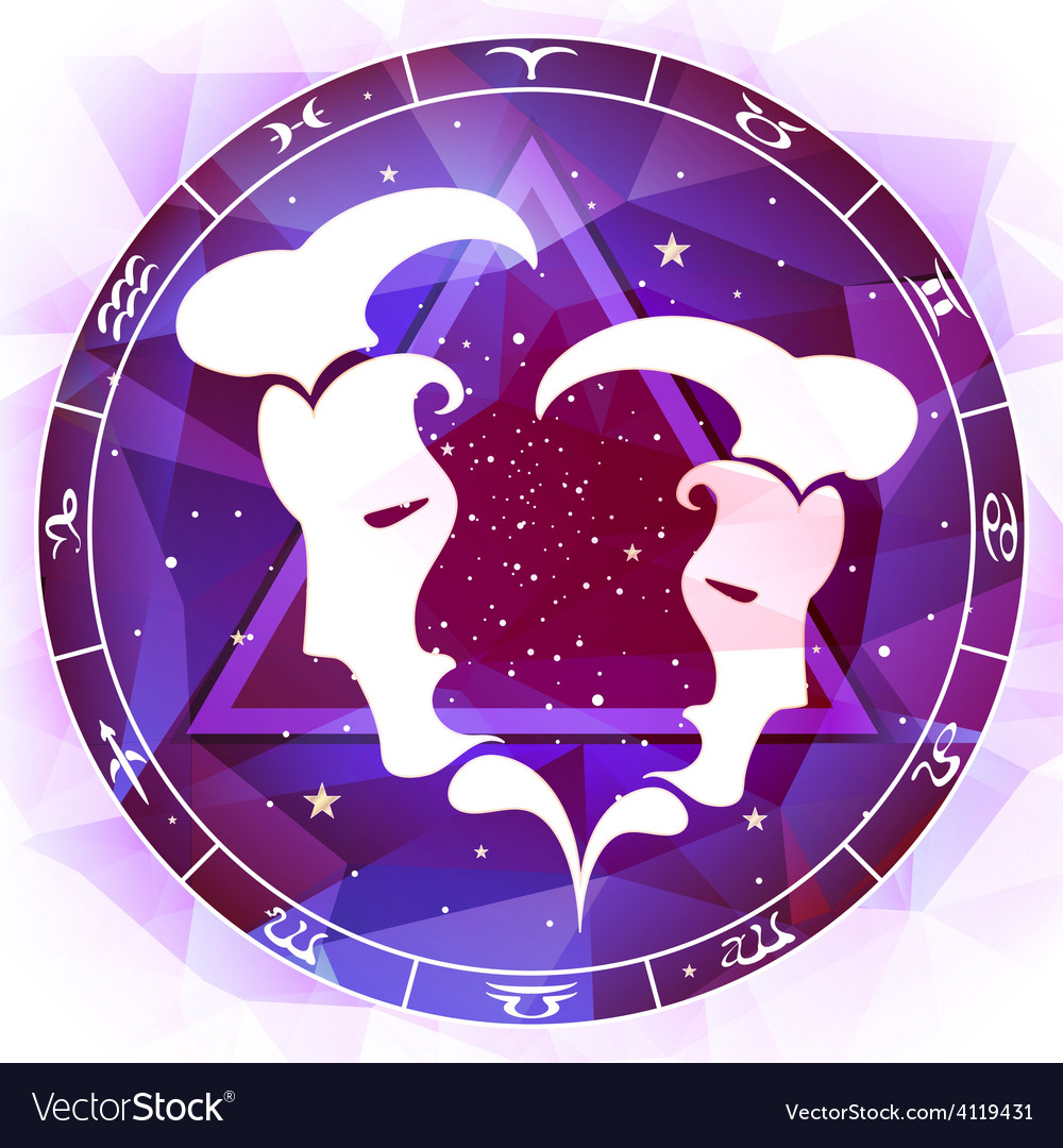 Zodiac sign Gemini Royalty Free Vector Image - VectorStock