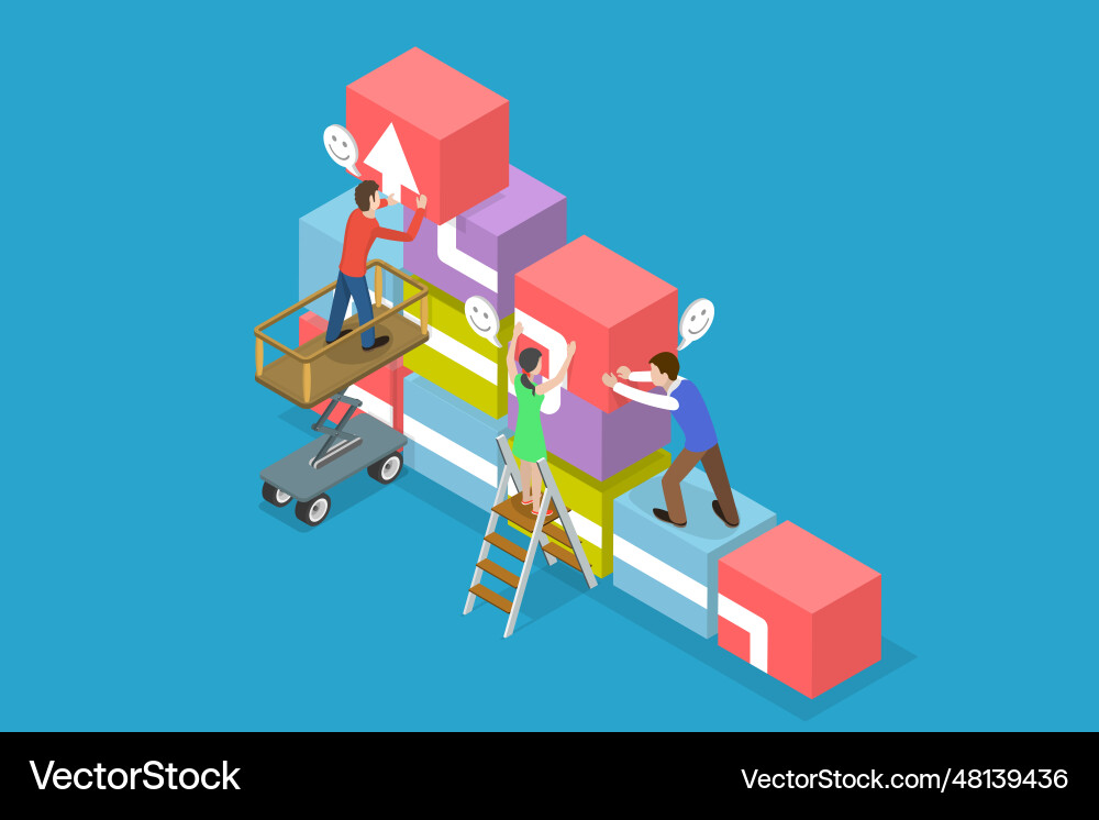 3d isometric flat conceptual Royalty Free Vector Image