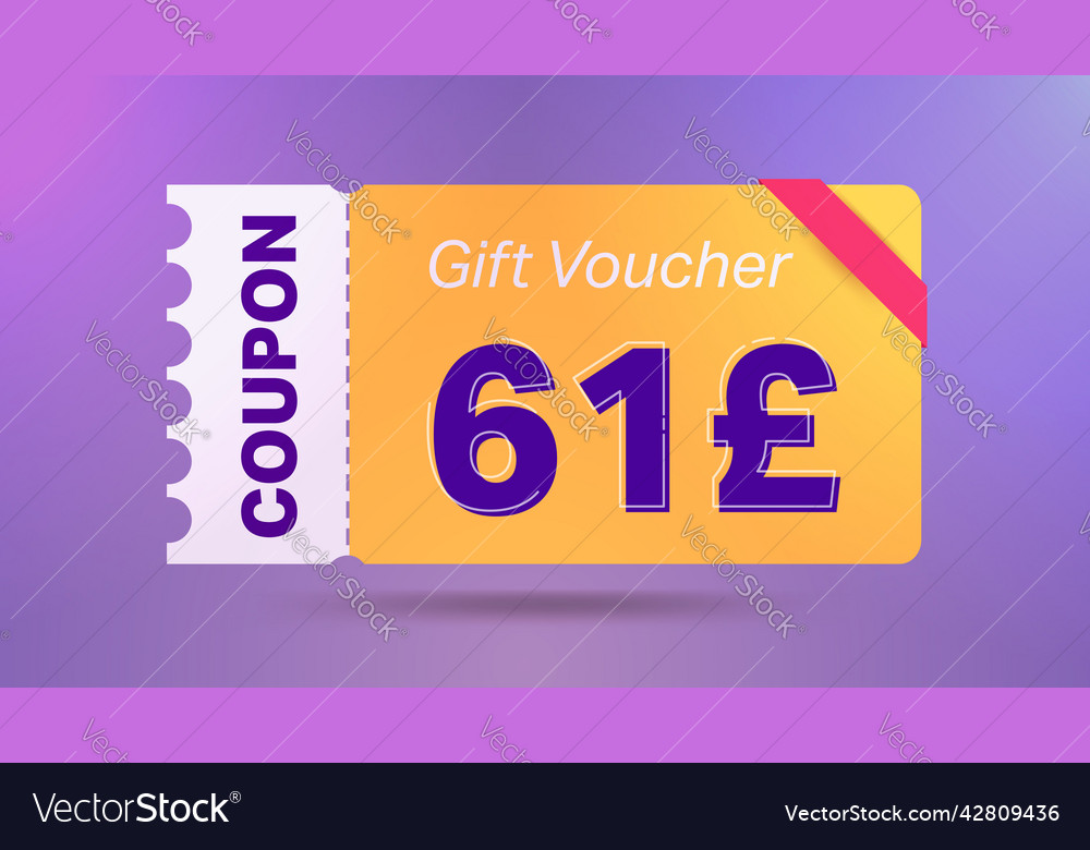 62 pound coupon promotion sale for website Vector Image