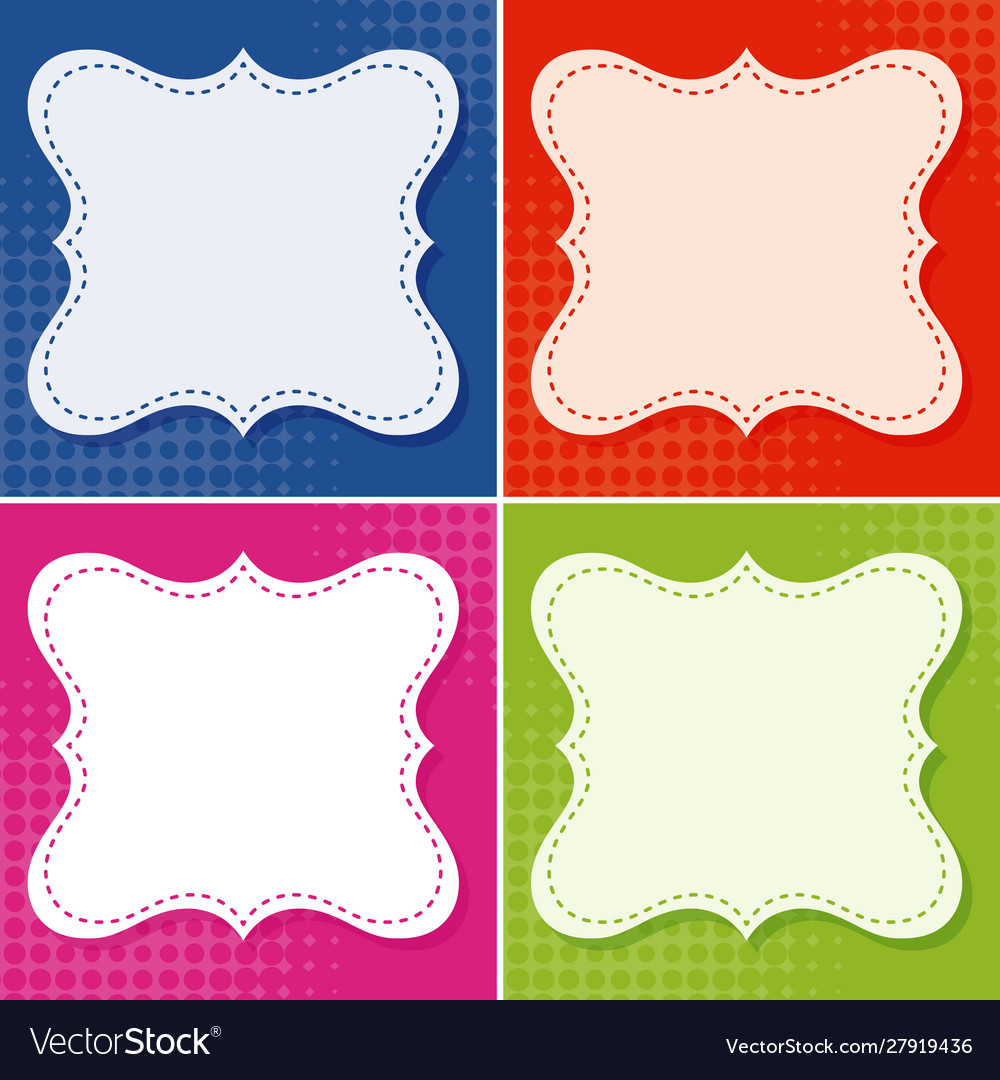 Background template in many colors with frame Vector Image