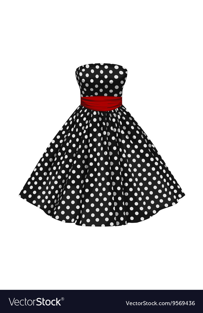 black and white polka dot gown