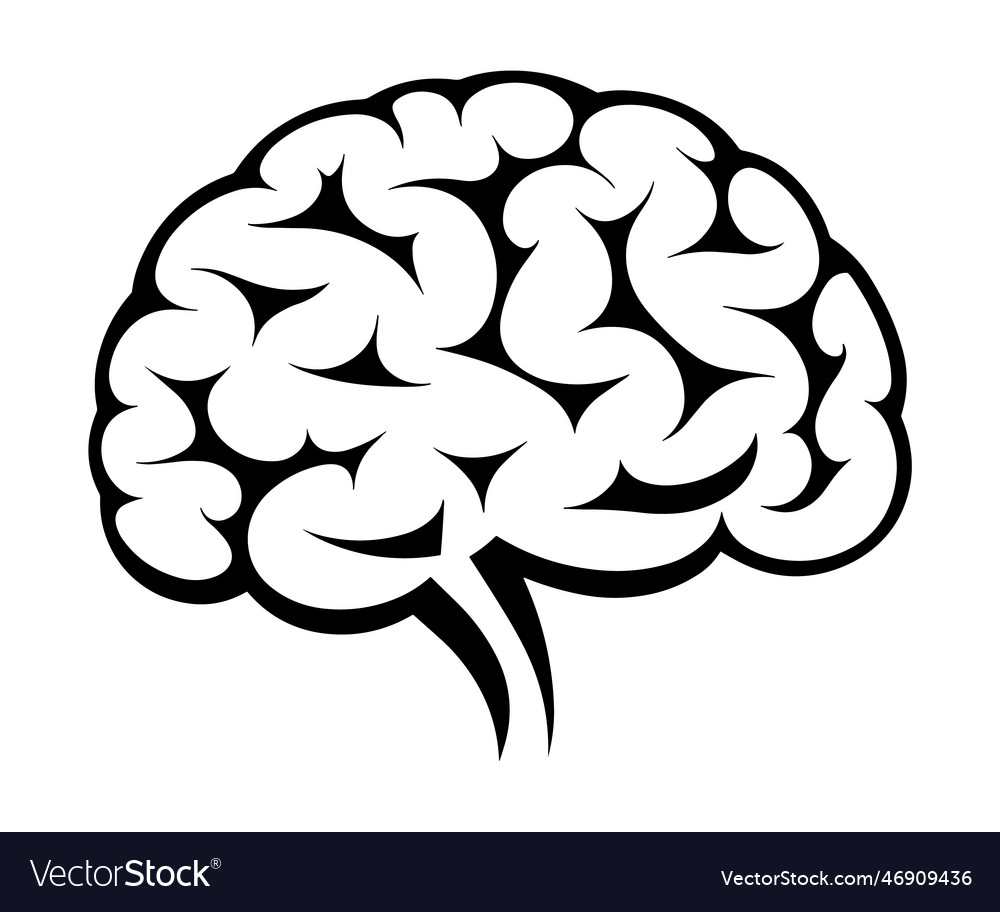 Brain side view logo Royalty Free Vector Image