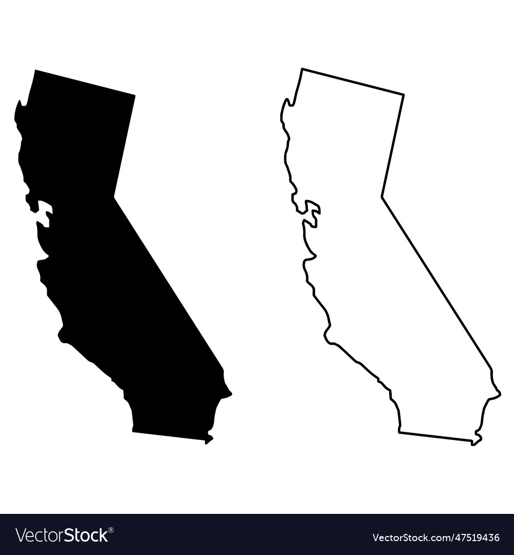 California map Icon in zwei Stilen isoliert