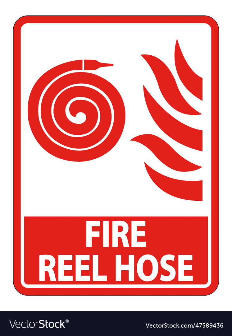 Fire reel hose sign isolate on white background Vector Image