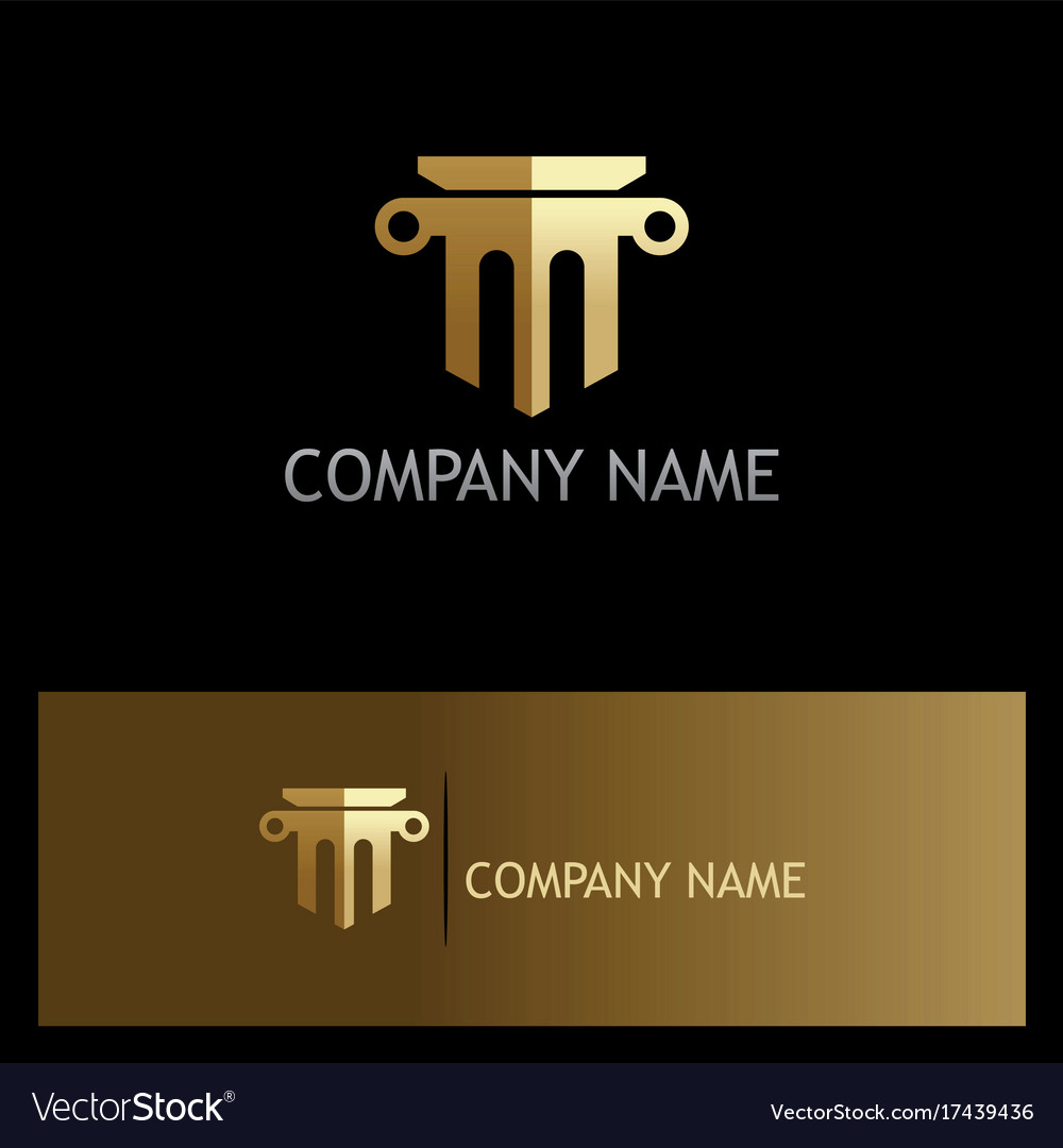 Gold law firm building logo Royalty Free Vector Image