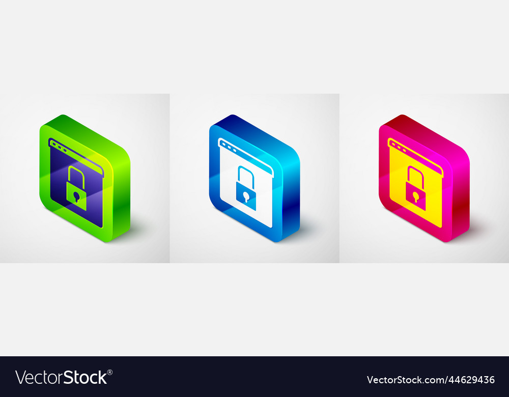 Isometric secure your site with https ssl icon vector image Isometric secure your site with https ssl icon