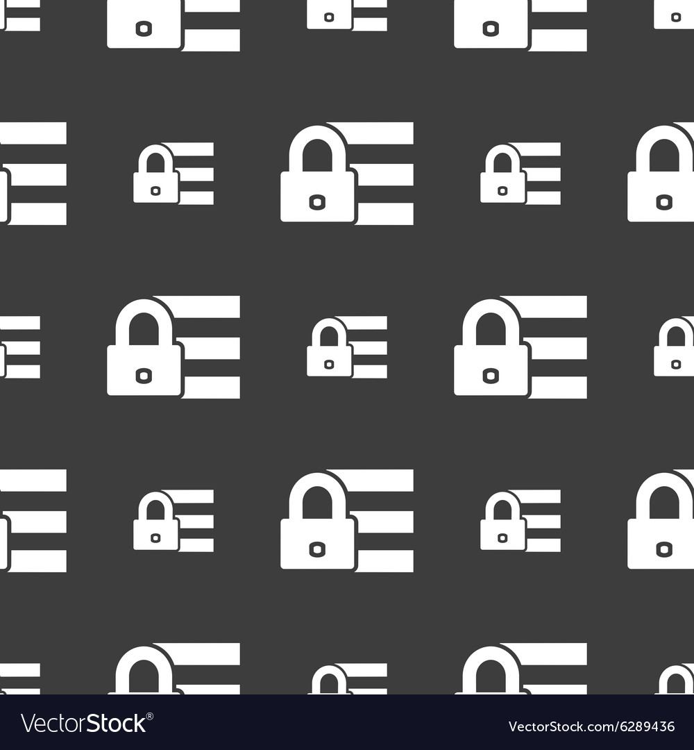 Lock login icon sign seamless pattern on a gray