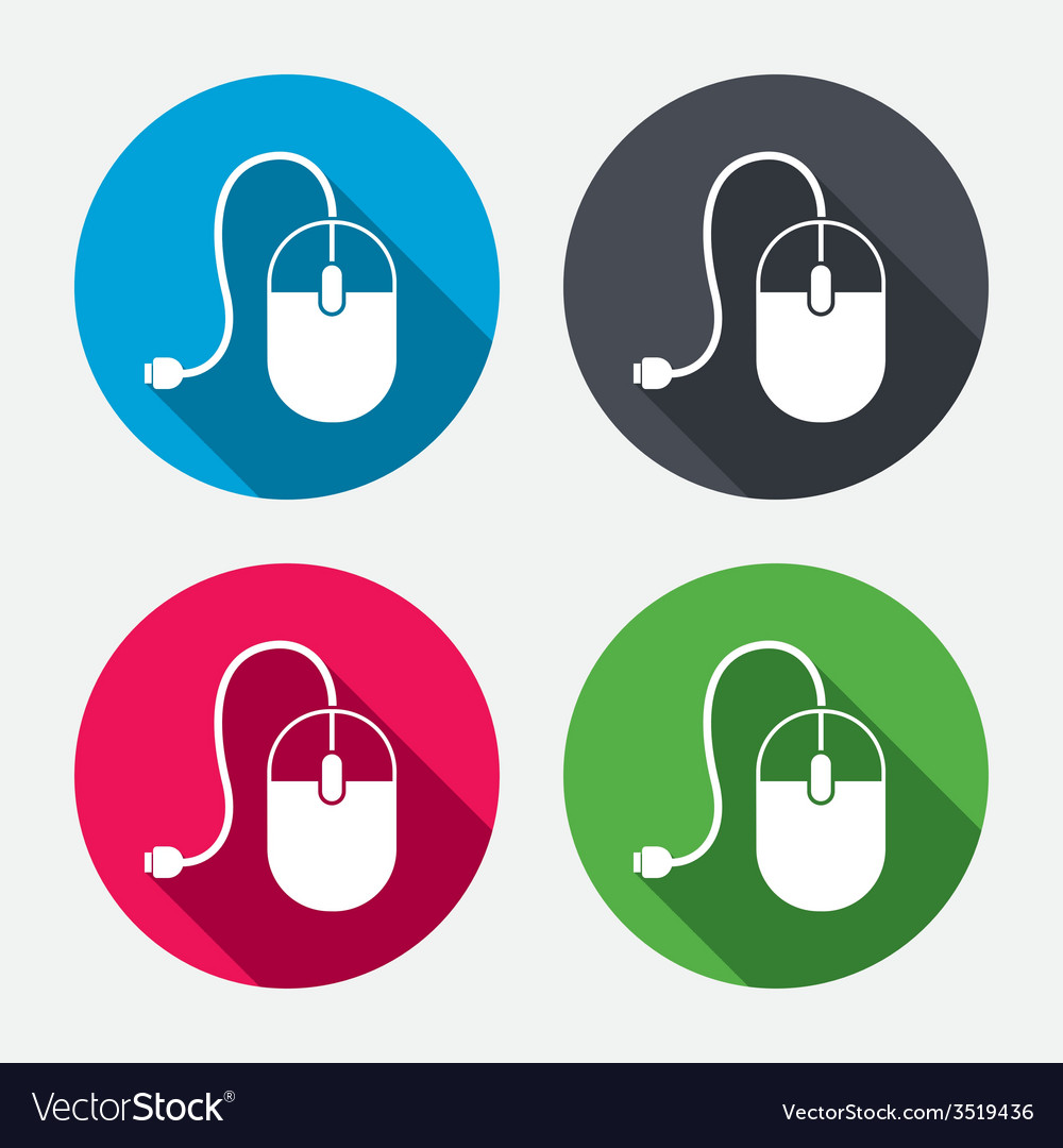 Mouse Icon Set - Circular Buttons