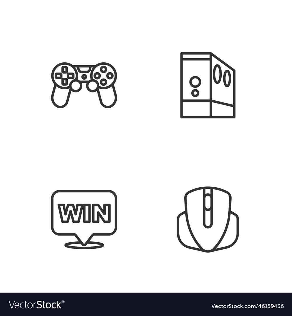 Set line computer mouse medal game controller