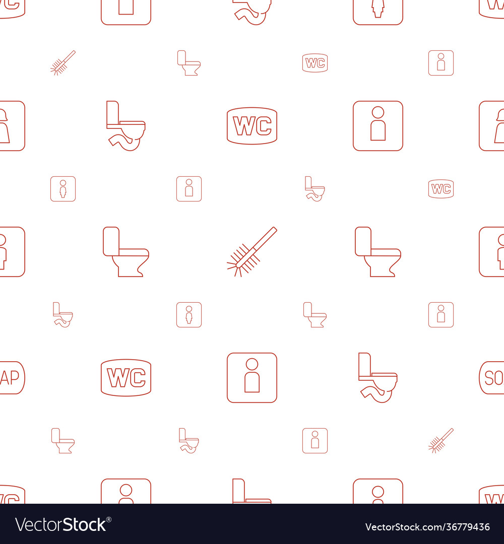 Wc icons pattern seamless white background