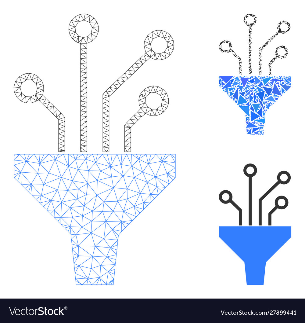 Circuit filter mesh 2d model and triangle vector image Circuit filter mesh 2d model and triangle