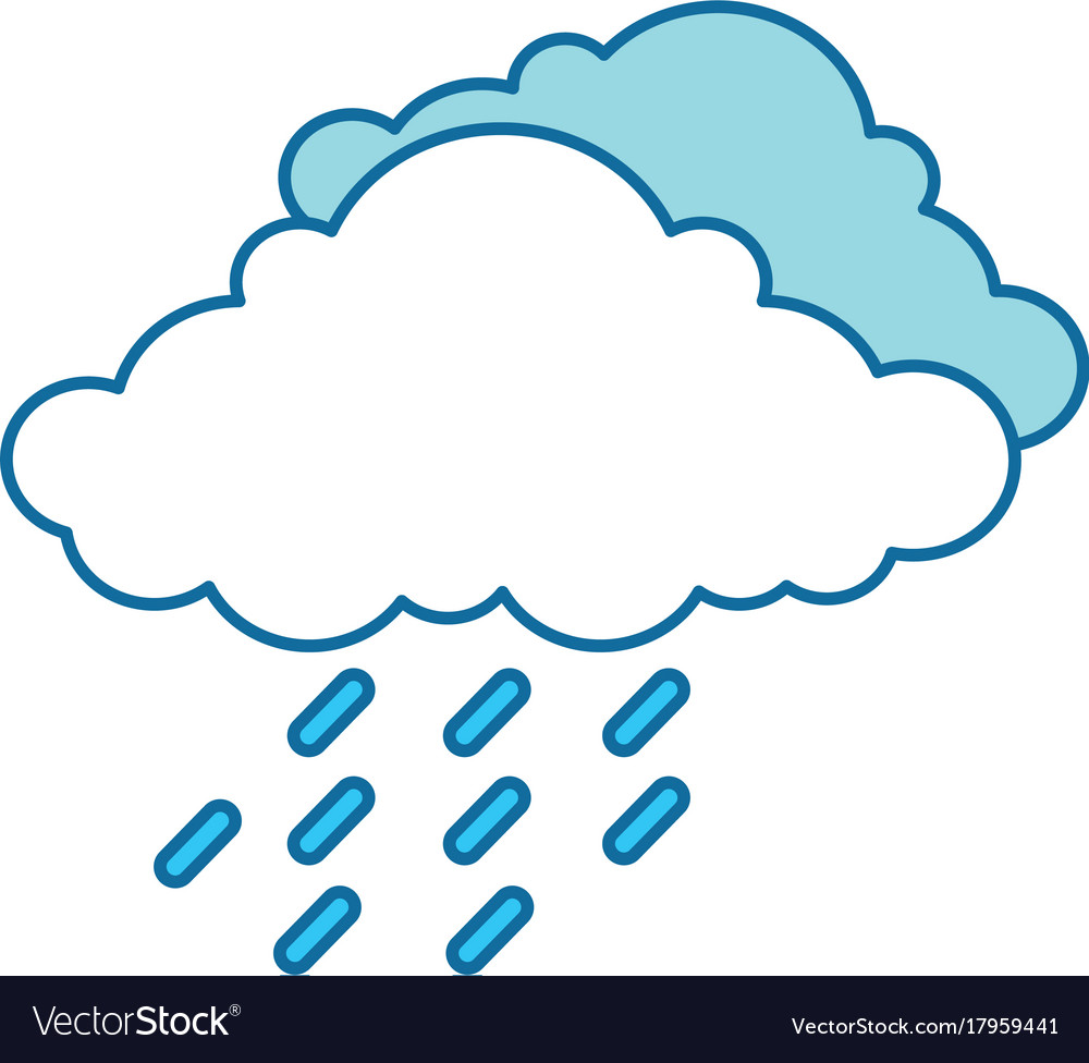 Cloud weather with drops Royalty Free Vector Image