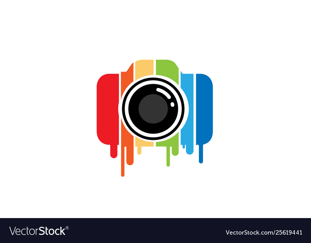 Download Creative colorful camera logo design symbol Vector Image