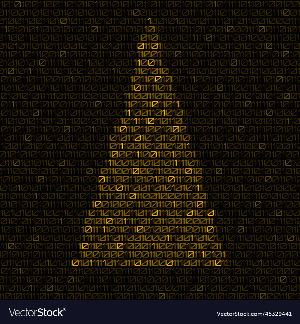 Digital christmas tree with binary code