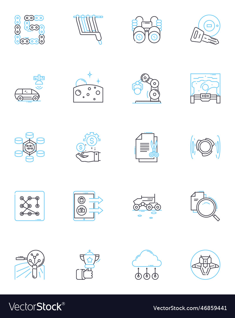 Digital transformation - digitrans linear icons