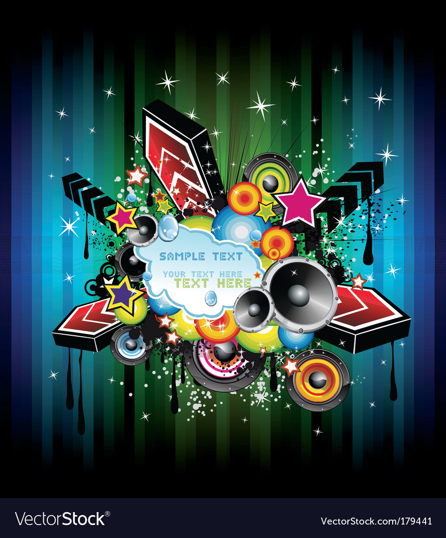 Disco music poster Royalty Free Vector Image - VectorStock