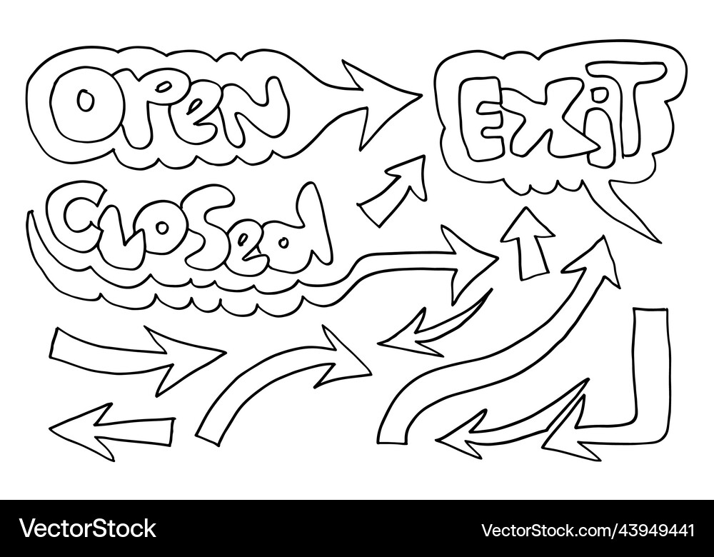 Doodle design elements hand drawn arrows Vector Image