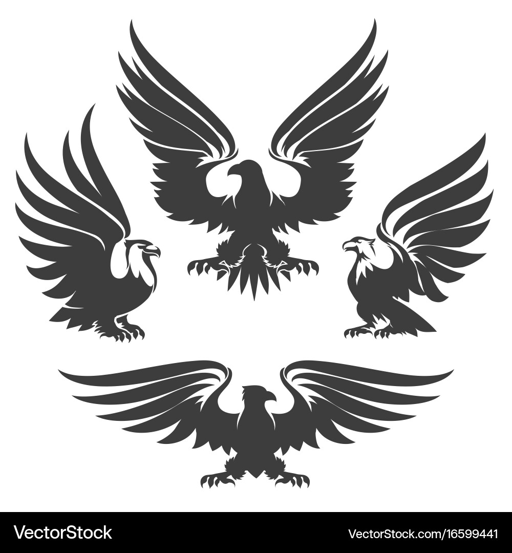 Eagle emblem set Royalty Free Vector Image - VectorStock