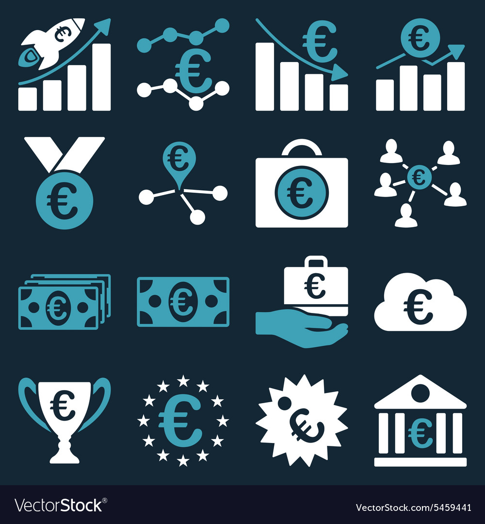 Euro-Banking-Geschäft und Service-Tools-Symbole