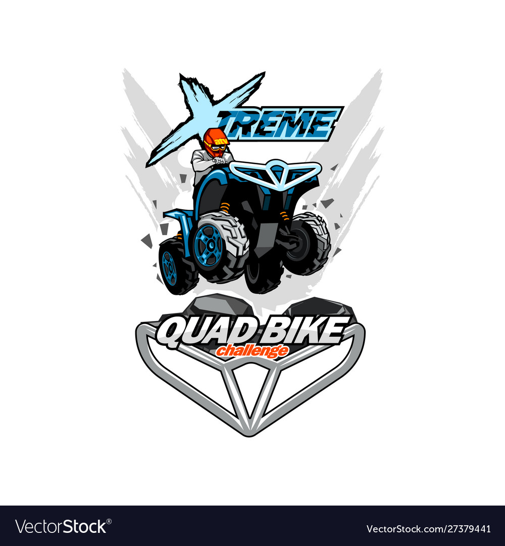 Extreme quad bike logo isolated background Vector Image