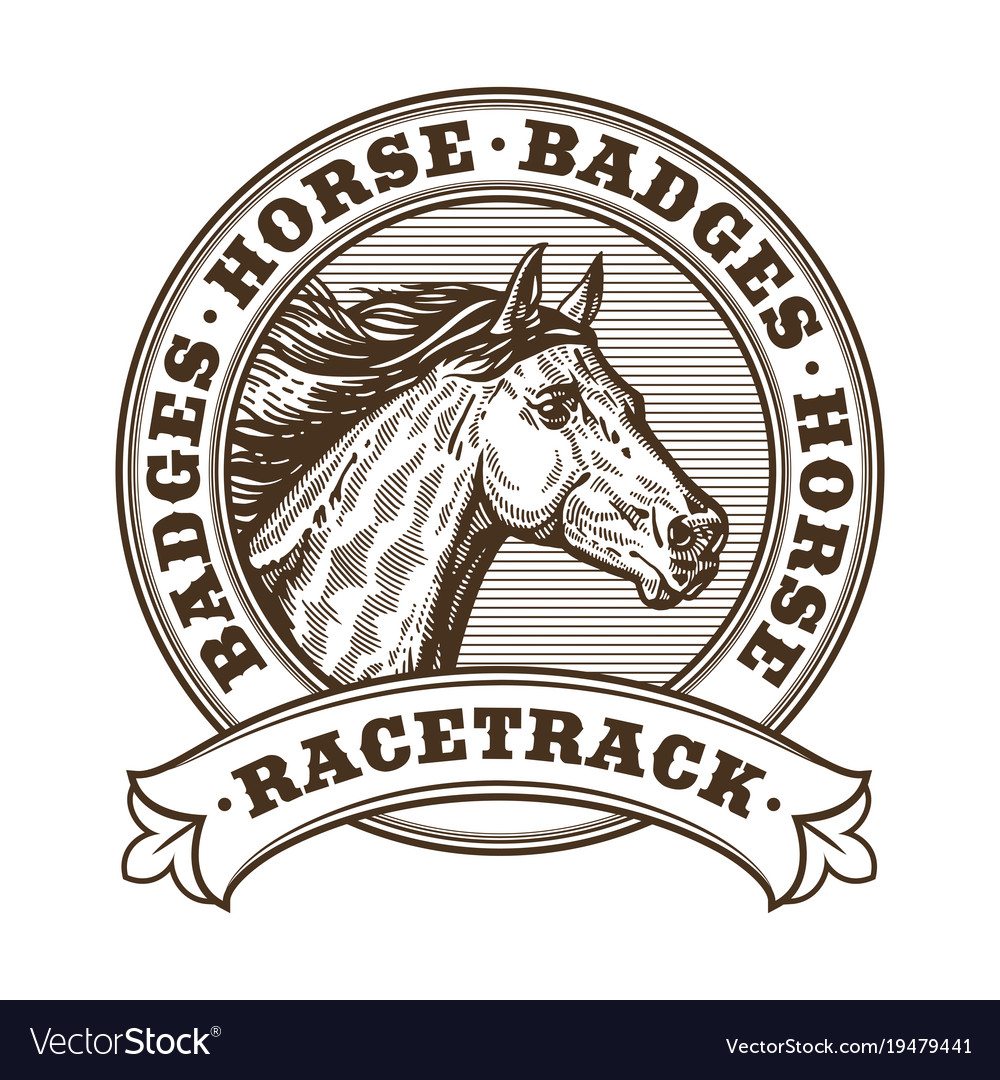 Horse racetrack badges Royalty Free Vector Image