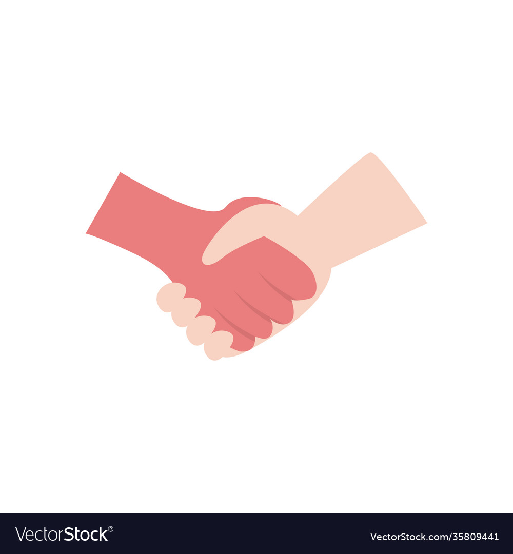 Isolated hands shake flat style icon design