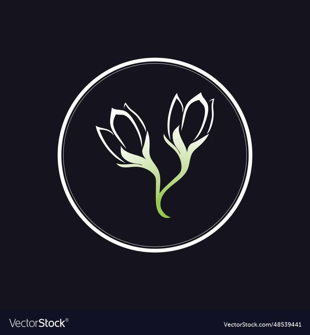 Jasmine element logo round emblem in minimal