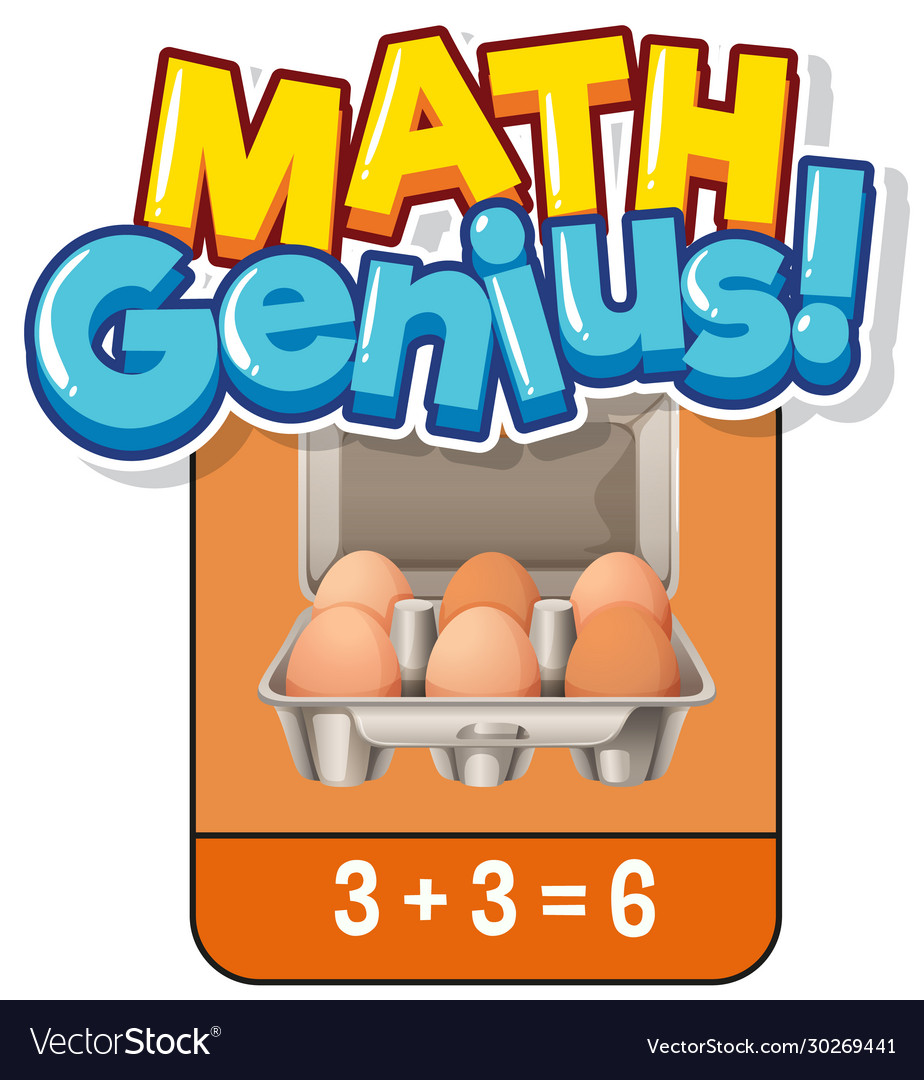 Math flashcard design for adding numbers vector image Math flashcard design for adding numbers
